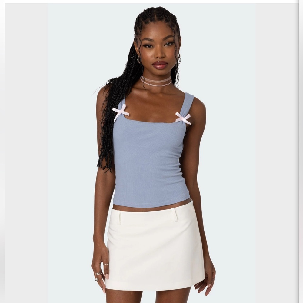 NWT Edikted Lola Bow Ribbed Tank Top Medium